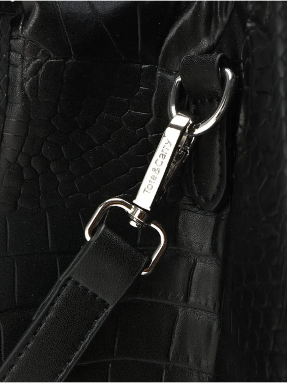 Tote&Carry Black City Bag Vegan Leather. Shoulder or Crossbody